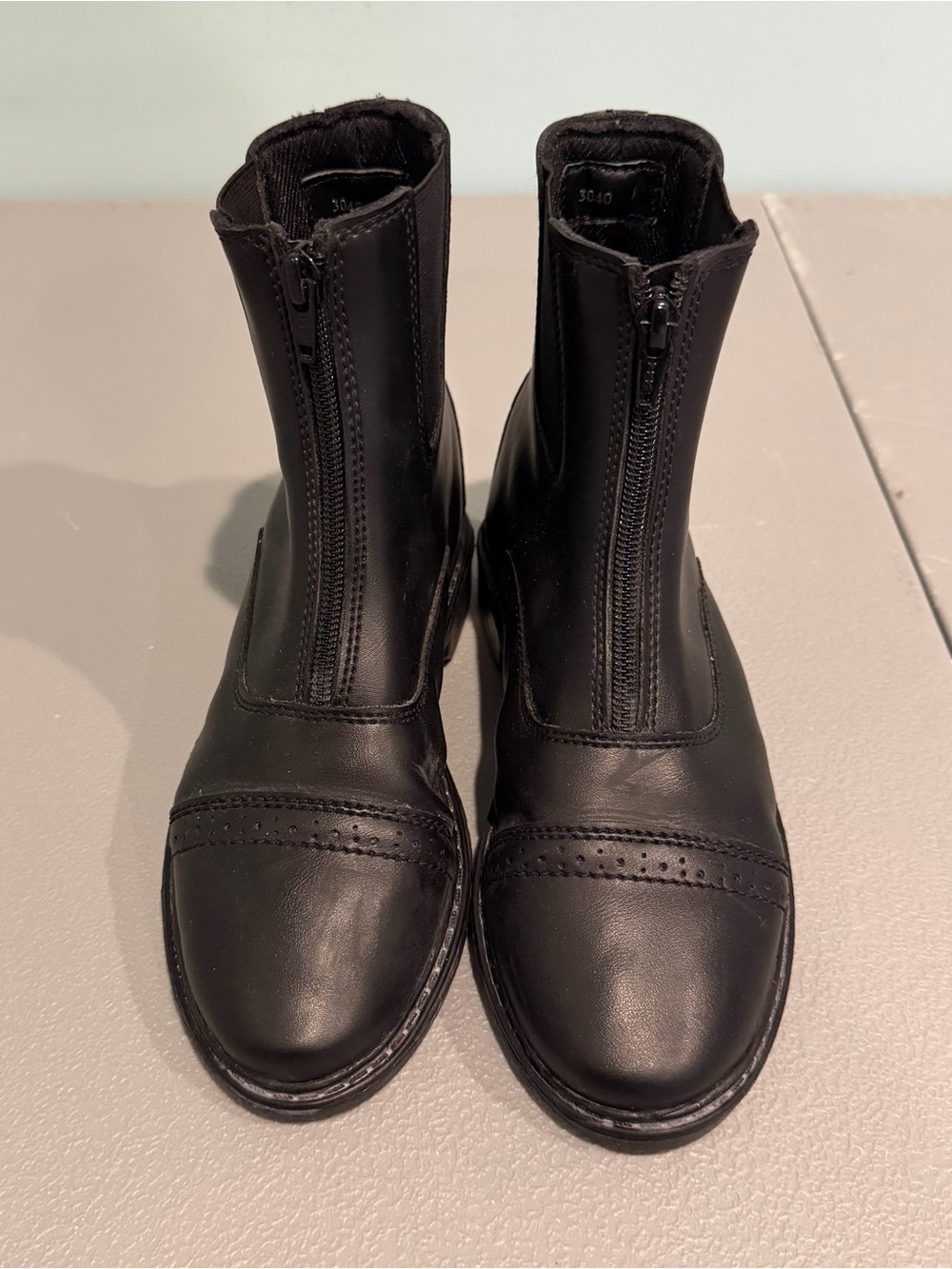 TUFFRIDER STARTER FRONT ZIP KID'S PADDOCK BOOT Black Size 3